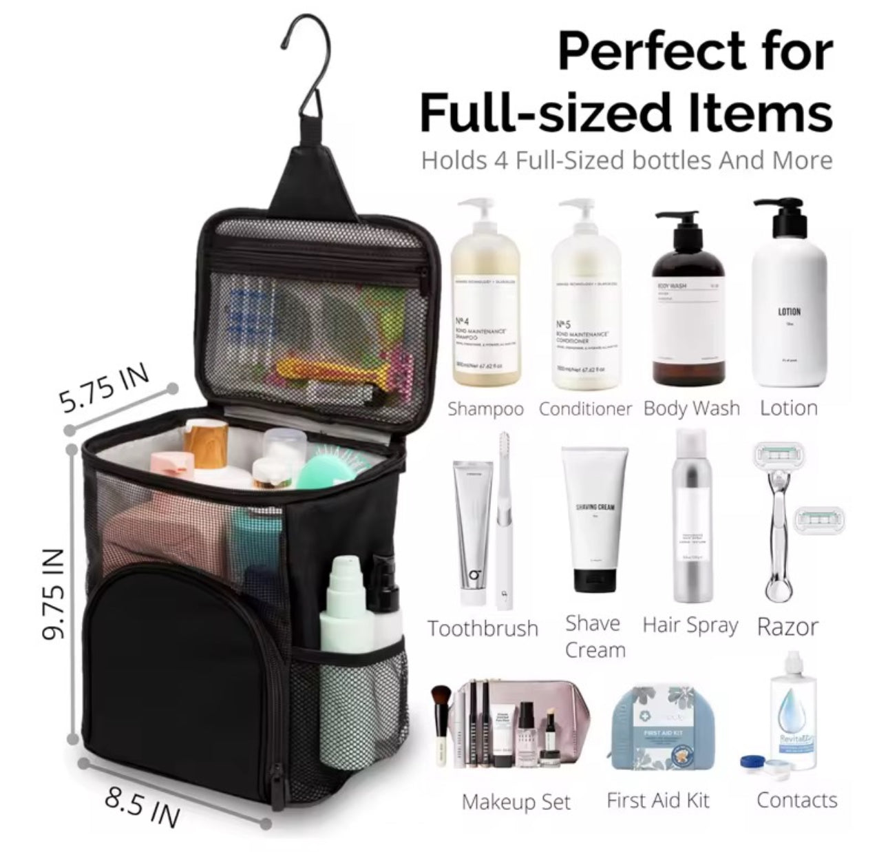 Toiletry bag cosmetics organizer
