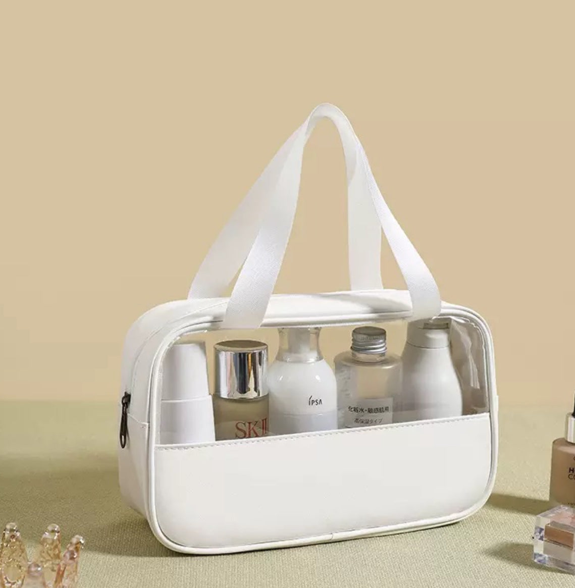 3 different size makeup and cosmetics bags