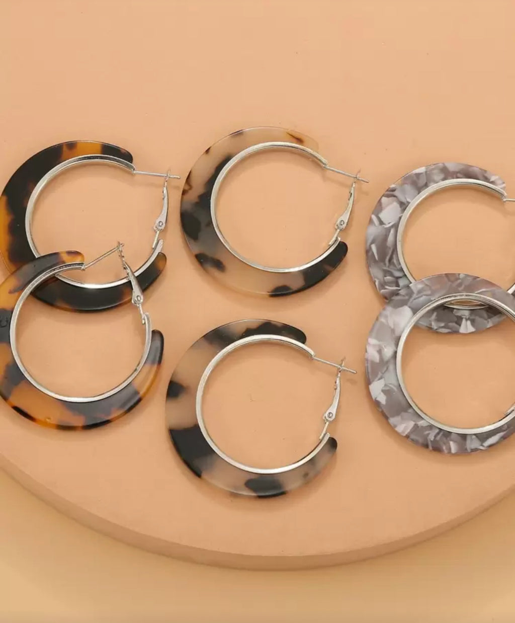 3 pairs hoops earrings