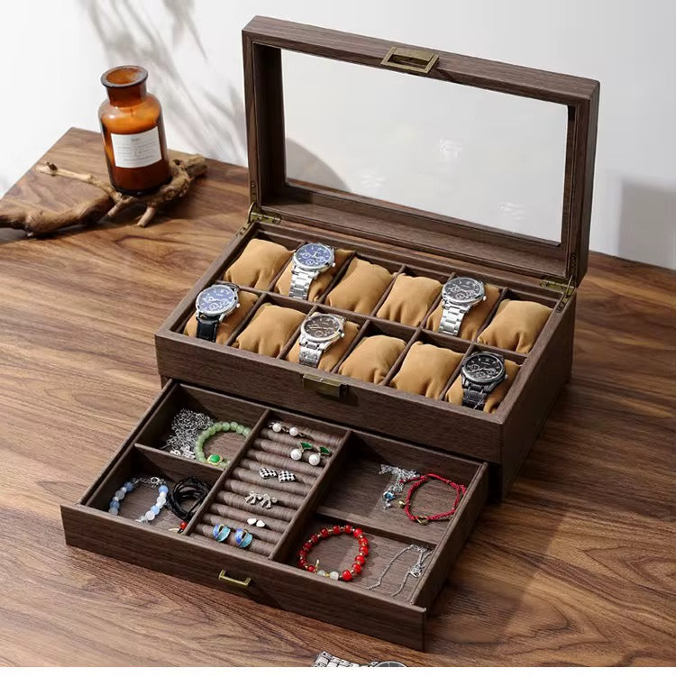 12 watches capacity + drawer watches box organizer