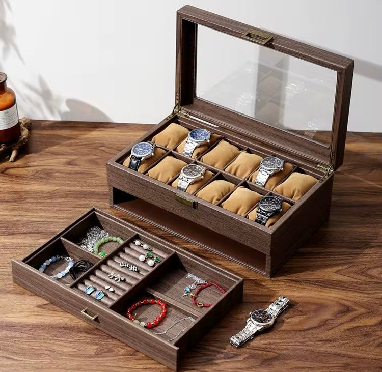 12 watches capacity + drawer watches box organizer