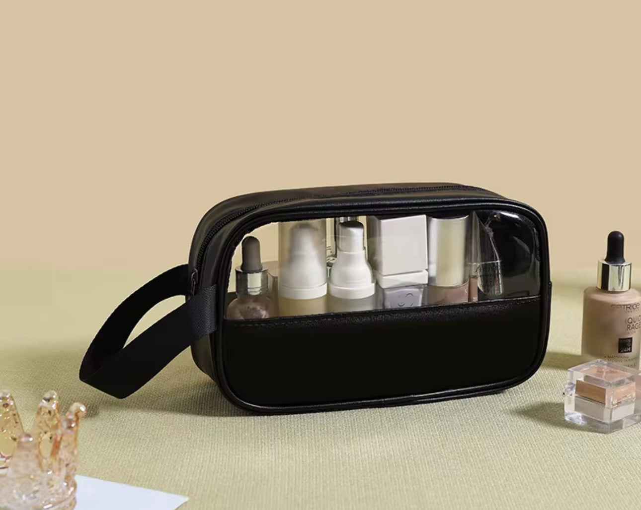 3 different size makeup and cosmetics bags