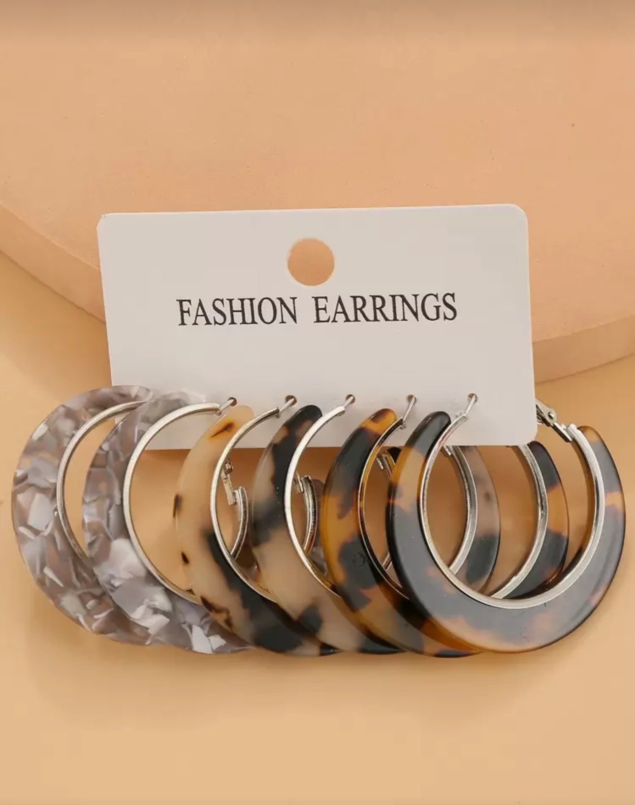 3 pairs hoops earrings